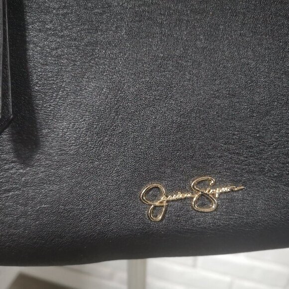 Jessica Simpson Black with Gold Tone Accents Faux Leather Crossbody Bag - Picture 3 of 10